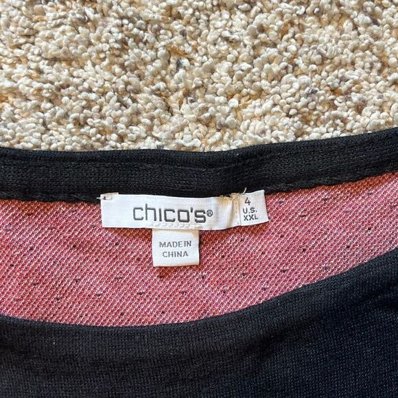 Chico’s Floral Roll Cuff Tunic Sweater XXL - Picture 3 of 5